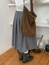 Ligon Diagonal Check Long Skirt