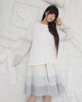 Blooming garden patchwork skirt / ivory