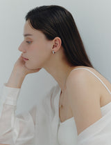 26SS★ Volume Square (W) One-Touch Earrings