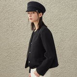 Metal Tip Wool Matroos Cap / Black