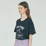 ハッピーバニーTシャツ - ブラック