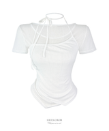 Bella layered sheer halter top (2color)