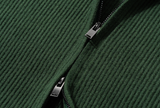 All Day Vertical Ribble Two-Way Half Neck Modal Knit Zip-Up