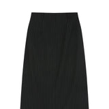 Stripe Long Skirt Black