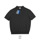 LMN ロイヤルクールリネン3ボタン半袖ニットウェア(11 colors)
