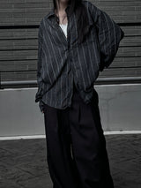 [unisex] オーバーフィットストライプシャツ (2color)