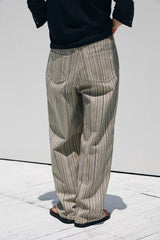 Need stripe wide denim pants(Ivory)