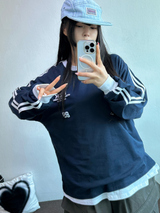 HIP TWO LINE NUMBERING LONG SLEEVE T-SHIRT💙🤍🖤3COLOR