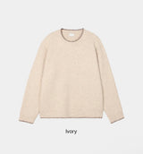 [Unisex] ステッチラウンドネックニット(3color)