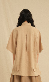 Bijo Point Short-Sleeved Shirts Beige (Ver. Tie)