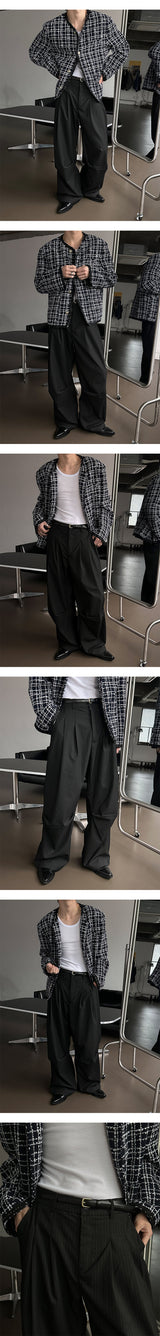 [Unisex] ストライプハーフバンドタックスラックス(2color)