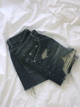 Turin Washing Damage Denim Shorts