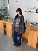 カンラブプリンティングオーバー長袖Tシャツ