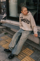 RE: ウェーブ ロゴ ニット フーディー - アイボリー