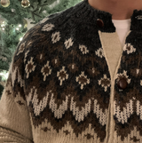 Sharp Uncle Wood Nordic Vintage Round Knit Cardigan
