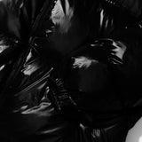 GLOSSY PADDING JUMPER  - BLACK