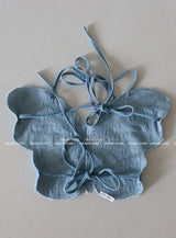Butterfly Denim Backless Tube Top