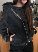 Intel Diagonal Washing Hood Zip-Up