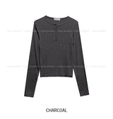 ステートクラックレタリングボタン長袖Tシャツ