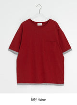 [unisex] モンゾレイヤードポケットボクシー半袖Tシャツ