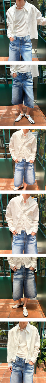 [Unisex] Washing loose crop shirts (4color)