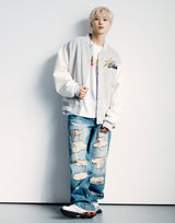24FW ピクセルベアアートワークバーシティジャケット ブラック