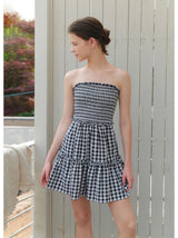 Marie Check Dress Black