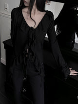volli strap frill cardigan (2color)