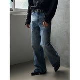 [Unisex] Fade cutting long flare denim pants