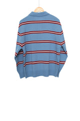 Colored striped collar knitwear