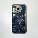 フェイドデニムスターダストスマホケース ダークインディゴ (SV_Epoxy)