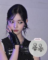 [Hearts2Hearts Yuha Piercing] コケットレースリボンリボン＆ハートハギーズピアス