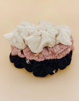 26SS★ Colombe d'Or Pleated Hair Scrunchie + Teddy Bear Keyring Set