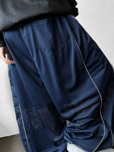 Girlish Mesh Track Bermuda Piping Pants 3color