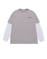 25FW DOUBLE LAYER ADLV LONG SLEEVE T-SHIRT LIGHT GRAY