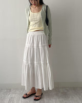 Layered Tiered Flare Long Skirt