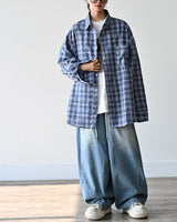 AF SEERSUCKER CHECK SHIRT BLUE