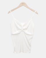 Rotan Lovely Ribbon Shirring Sleeveless Top