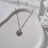 キルティングハートネックレス (Stainless Steel)