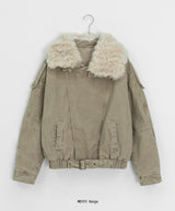 Ogets Fur Collar Work Jumper Jacket