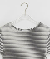 Yurimo Stripe Boat Neck Short Sleeve Tee