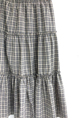 Meirin Shirring Checkered Skirt