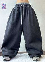 フリース🔥ストリングバルーンワイドカーゴパンツ 🔥🤍🖤🩶💚5カラー