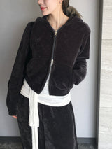 Acorn Velvet Crop Hoodie (3c)