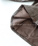 Glossy Leather Safari Half Jacket