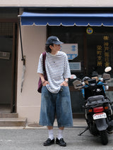 RUU Sand Washing Denim Bermuda Pants