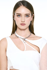 NO.608 [SILVER] SPIKY HEART NECKLACE