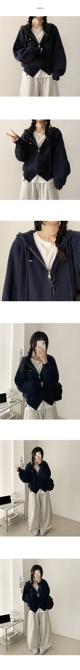 Flo Pendant Loose Fit Knit Hooded Zip-Up