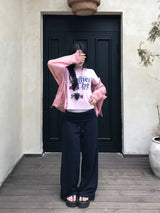 Peach Club Unbalance Shirring Summer Hood Windbreaker 