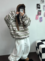 FLEECE❤RIVET TWO PIMTUCK LONG PANTS 🖤🤍🩶3COLOR